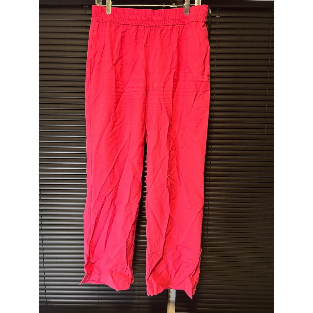 Vero Moda Wide Leg Pull-On Pants Womens Large Pink High Waist Casual VMCARMEN HW